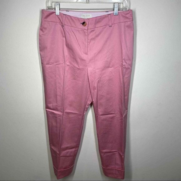 reduced/ Ted Baker Drop Ted Gorgeous Pants in Bubblegum Pink Size 8 US ted 3 EUC - Picture 3 of 6
